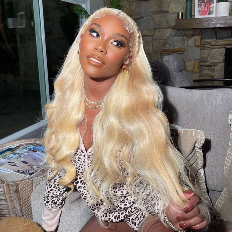 13x6 Body Wave Lace Frontal Wig Blonde Color 613