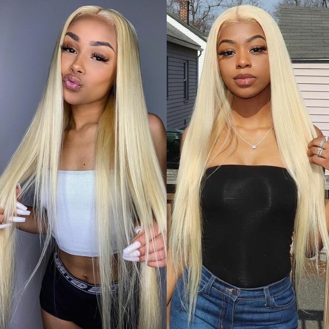 Straight Full Lace Wig Blonde Color 613