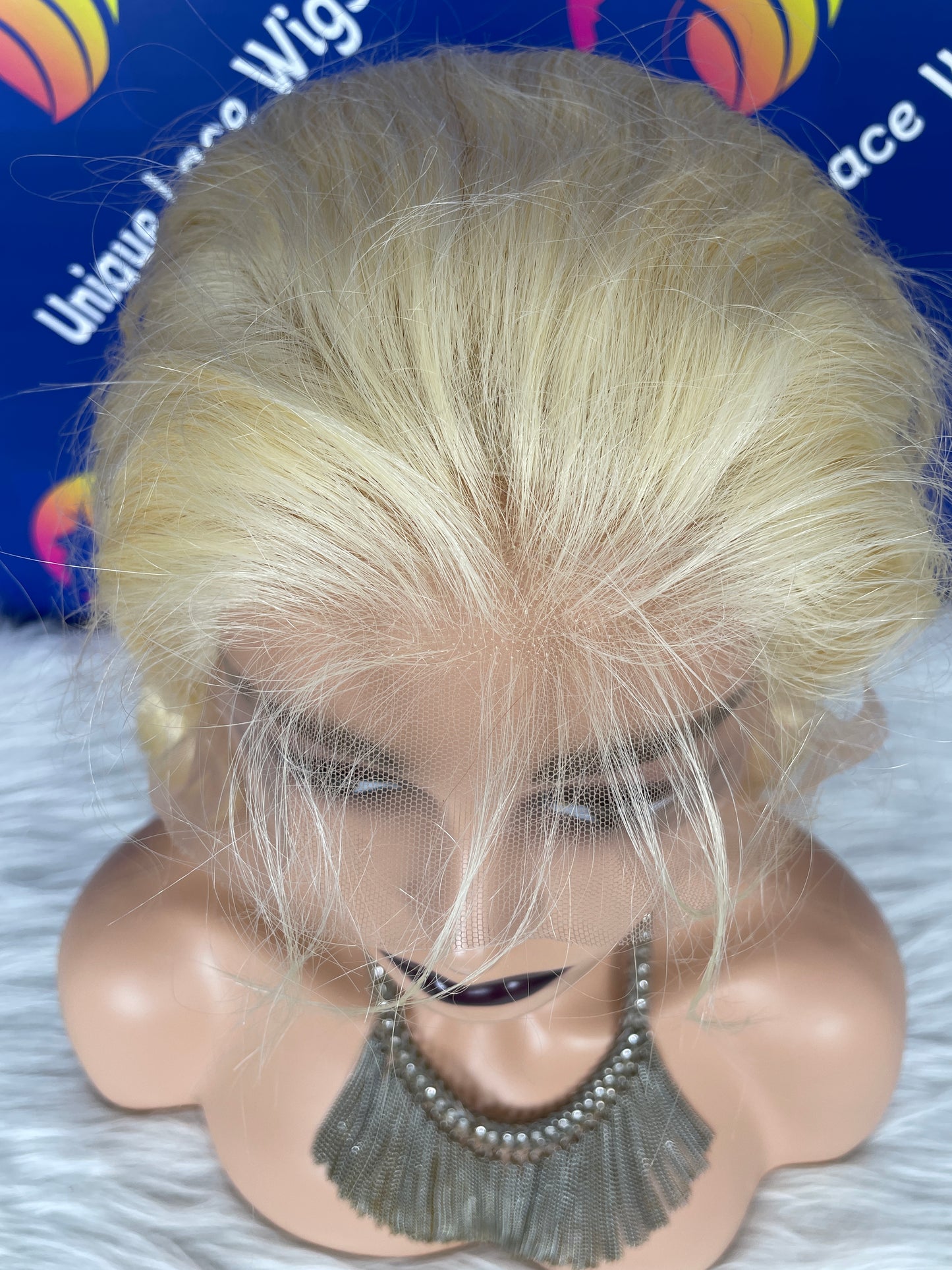 Straight Full Lace Wig Blonde Color 613