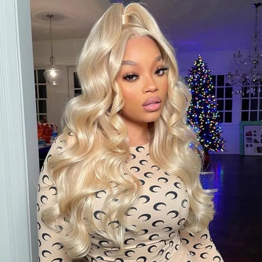 13x6 Body Wave Lace Frontal Wig Blonde Color 613