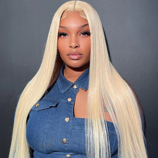 13x6 Straight Lace Frontal Wig Blonde Color 613