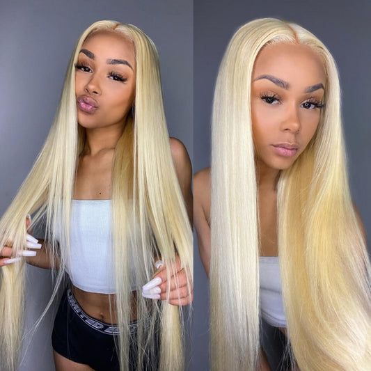 Straight Full Lace Wig Blonde Color 613