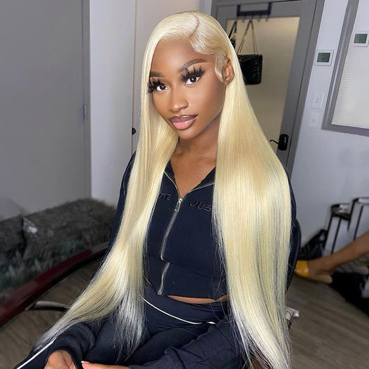 Straight Full Lace Wig Blonde Color 613