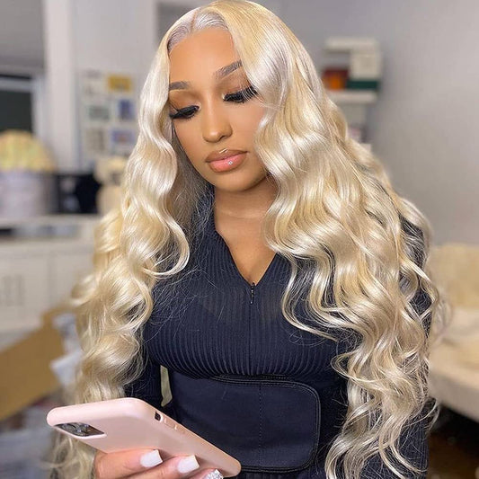 13x6 Body Wave Lace Frontal Wig Blonde Color 613